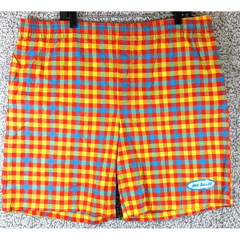 Joe Boxer Gingham Check Shorts Men's Size Large Multi Color Casual Outdoors‎